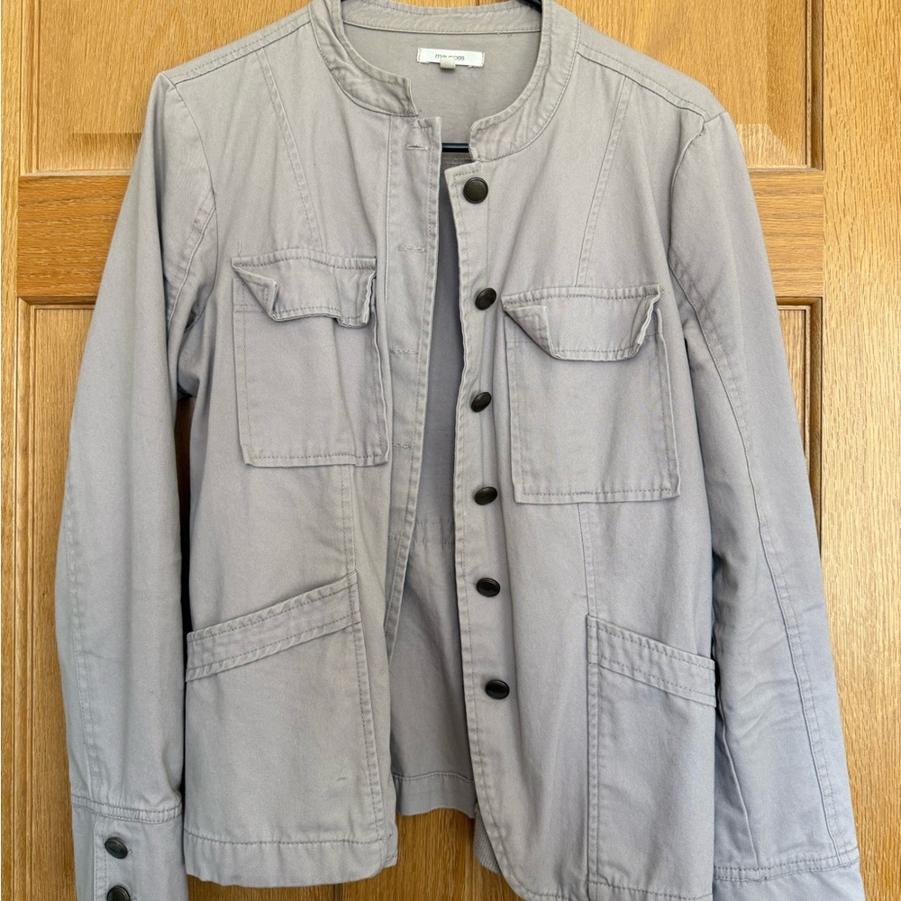 Pink grey Button-Up Jacket